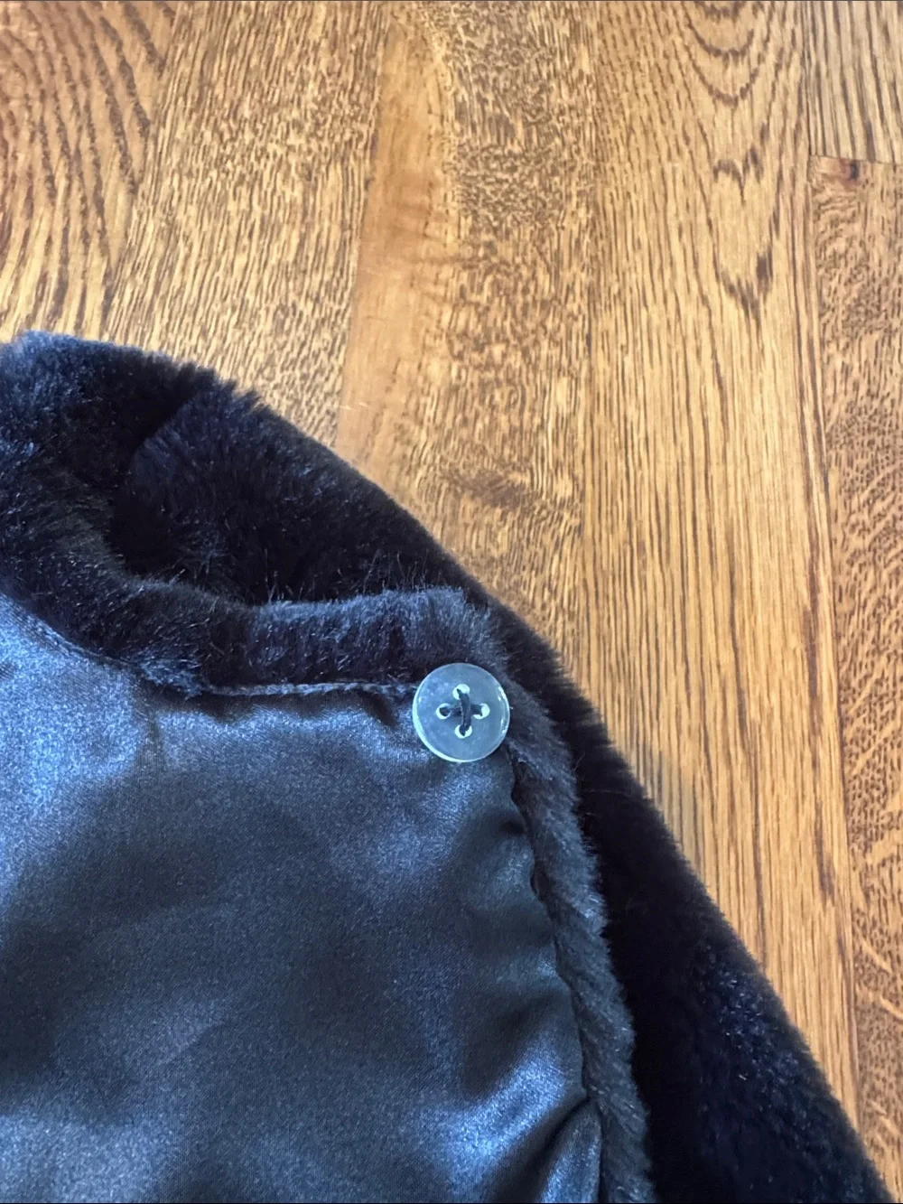 The Children's Place Black Faux Fur Bolero with Satin Bow Size Small